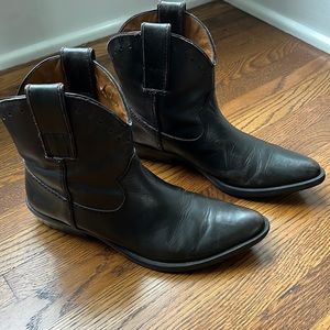 Nine West Boot WNSTATION Womens Brown Leather Casual Tall Ankle Boot - Size 6